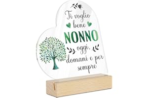 Putuo Decor Targa Decorativa in Acrilico per Nonno - Decorazione da Tavolo con Frasi Commemorative - Idea Regalo per Nonni - Design Elegante con Albero della Vita e Citazioni Ispiratrici