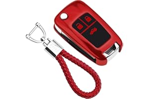 KASER Cover Guscio Chiave Silicone compatibile per Opel Chevrolet Custodia in TPU adatto per 3 Tasti Chevrolet Aveo Opel Corsa Zafira Mokka Protezione Telecomando con Portachiavi (Rosso)