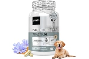 ANIMIGO Probiotici per Cani ed Enzimi Digestivi, Flora Intestinale e Immunità, Prebiotici Probiotici Cane Equilibrio Intestinale per Ogni Età e Taglia, Fermenti Lattici Cane 120 Capsule da 2.5 Miliardi UFC