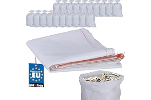 KOTARBAU® Set di sacchi in tessuto PP x cm x kg, colore bianco (set da 20 pezzi 55 x 80 cm)