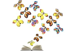 ZWZNBL 12PCS Flying Butterfly Toy Set, Flying Butterfly Card, Rubber Band Powered Butterfly for Birthday Gifts, Performance Props, Children Surprise Gifts