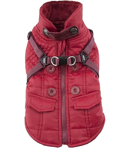 Puppia Bellamy Burgundy S Hundemantel – Winddicht, Wasserabweisend Mit Fleece-Innenfutter