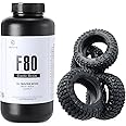 RESIONE 3D Printer Resin, F80 Elastic Resin 405nm UV-Curing Resin with High Elongation at Break High Resilience,Photopolymer Resin for LCD DLP MSLA 3D Printing (Black, 1000g)