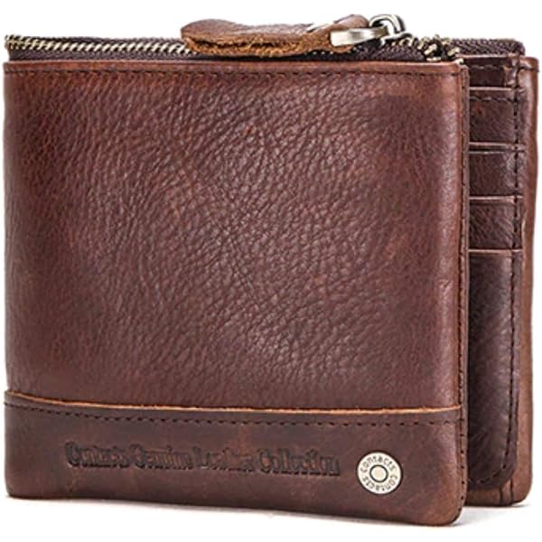 Visconti Tuscany 44 RFID Blocking Genuine Leather Wallet - Tri-Fold, Brown, 9 Card Slots, Zippered Compartment, ID Windows - View #3