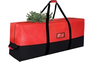 RINTEA Christmas Tree Storage Bag, 65” x30” x15” Extra Large Heavy Duty Christmas Tree Bag for Trees Up to 9ft, Waterproof, 600D Durable, Zipper & Handles, Holiday Storage Solution
