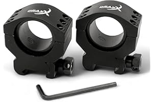 DRAXX Sports Colliers de Montage 30mm pour Lunettes sur Rails Weaver Picatinny 20-22mm [Fixation par Boulons Robustes] Anneaux 30 mm (Profil Bas)