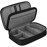 Gen&eacute;rico Travel Charger Cable Organizer Case, Dual Compartment Tech Bag with 2 Zippers, for Powerbank, USB, Headphones and El