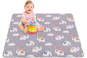 MIIMER Large Baby Play Mat for Playpen 127x127 cm, Washable Portable Baby Floor Playmat, Non Slip Foldabe Infant Crawling Mats, Tummy Time Mat Pad for Toddlers Baby Play Pen Mats for Home Or Travel
