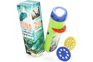 greate Taschenlampe Kinder Dinosaurier Spielzeug mit 3 Scheiben & 24 Bilder - Kindertaschenlampe Dino Projektor - Kleine Geschenke für Kinder - Dino Geschenk Junge - Kinderspielzeug Geschenkideen