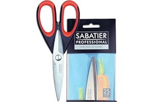 TAYLORS EYE WITNESS Sabatier Professional All Purpose Kitchen Scissors – Heavy Duty 22cm Stainless Steel Cooking Shears with Soft Grip Handles. Perfect for Meat, Poultry, Herbs, Vegetables & Packaging. Dishwasher Safe