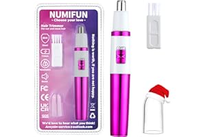 NUMIFUN Tondeuse pour oreilles et nez pour femme, rasoir nez femme, epilateur nezs femmes, coupe poil nezs pour le nezes et les sourcils et le visage, Lames à double bord étanches pour un nettoyage facile