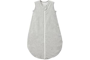Duomiaomiao Baby Sleeping Bag 1.0 Tog Sleep Sack, Baby Sleeping Bag 100% Cotton All Years Round Baby Wearable Blanket Unisex Toddler Newborn Sleep Bag 0-6 Months, Grey