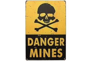 BCTS Danger Mines Panneau décoratif pour extérieur 20,3 x 30,5 cm
