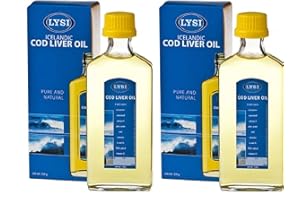 Lysi Cod Liver Oil High In Omega 3 Natural Flavour 240 ml Liquid Supplement x 2 Bottles Made From FIsh In Iceland