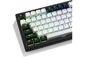 GMKWTL XVX weiße und schwarze Tastenkappen, glänzende PBT-Tastenkappen, Kirschprofil, benutzerdefinierte Tastenkappen Doubleshot 124 Tasten, universelle Kompatibilität für 60%, 65%, 75%, 100% Tastatur