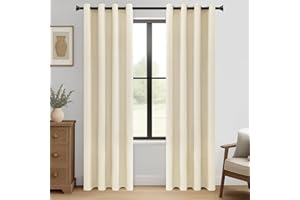 ‎MRTREES MRTREES Vorhänge Blickdicht Beige Gardinen mit Ösen 2er Set, 230 cm Lang, 140 cm Breit, Verdunklungsvorhänge Thermovorhang Gegen Kälte für Wohnzimmer Kinderzimmer Blackout Curtain