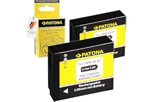 PATONA 2X Batterie DMW-BLH7 / BLH7E Compatible avec Panasonic Lumix DMC-GM1 DMC-GM5 DMC-GF7 DC-GX800 DMW-LX15