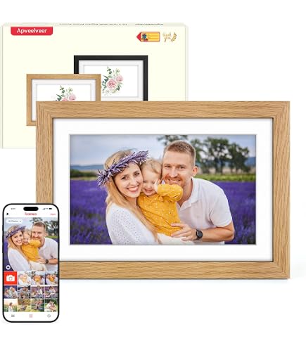 Frameo 8" Digital Photo Frame - Touch Screen, WiFi, 16GB Storage, Auto-Rotate, Share Photos Instantly Via App