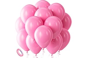 Kelfara Ballon Rose Ballons de Baudruche - 100 Pièces 12 Pouces Ballon Anniversaire Rose Pastel en Latex pour Decoration Bapteme Fille Saint Valentin Mariage Fiançailles Décorations Thème Rose