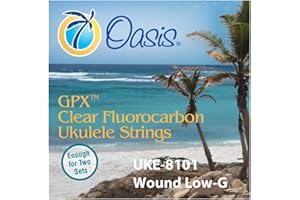 Oasis GPX Flourocarbon, Warm, Low 'G' Ukulele Strings for Soprano, Concert, Tenor