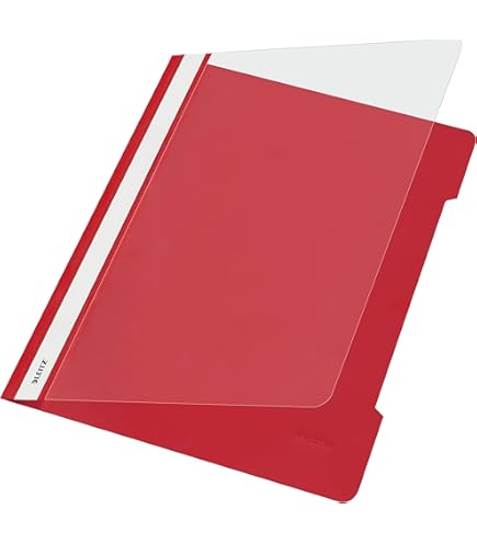 VON Leitz 46790001 File Folder, A4, PP Plastic, For 100 Sheets Lightweight Softcover Folder With Modern Von Print For School Home Pack Of 10 White 46790001