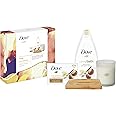 Dove Truly Pampered Bath & Home Collection with a scented candle & bamboo soap tray Gift Set perfect 2 piece gifts for her
