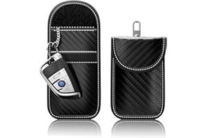 ‎FOAMO 2 Stück FOAMO Keyless Go Schutz Autoschlüssel Funkschlüssel RFID Abschirmung Blocker Schlüssel-Tasche Schlüsseletui Carbon Schwarz Weiß