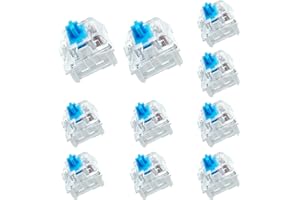 Desenda 10 PCS Blue Switch Replacement 3 PIN Mechanical Keyboard Switches, Clicky, Tactile, LED Backlighting, Waterproof, 50M Keystrokes, Gaming
