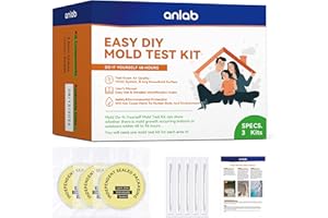 anlab™ Zestaw do testowania pleśni do domu – do It Yourself domowy wykrywacz pleśni, testowy system HVAC, powierzchnie domowe, zestaw do testowania jakości powietrza w pomieszczeniach, przewodnik