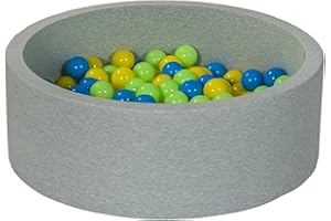 VELINDA Piscina Infantil para niños de Bolas Pelotas 200 Piezas (Colores de Bolas: Amarillo, Azul, Verde)