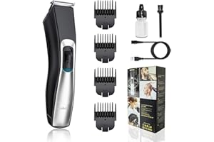 AXCEED Tagliacapelli Uomo, Regolabarba Elettrico Barba Rasoio Capelli per la Cura di Barba, Capelli e Corpo, Cordless, IPX7 Impermeabile (Nero)
