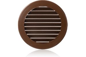 ABOUT VENT Ø 100mm Rejilla de Ventilación de Plástico ABS Marrón con Mosquitera - Rejillas de Ventilación Redondas