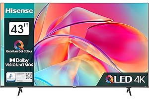 Hisense 43E7KQ QLED Smart TV 108 cm (43 Zoll), 4K, HDR10, HDR10+ decoding, HLG, Dolby Vision, DTS Virtual, 60Hz Panel, Bluetooth, Alexa Built-in, VIDAA Voice, schwarz