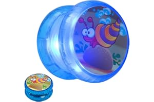 SRV HUB Light Up Yoyo Blue Sea Life Design Automatic Return Yo-Yo Kids Beginners Players High Speed Plastic bearing Entertaining Professional Loop Yo yo String Tricks Party Favors Adult Boys Girls – 5.5cm