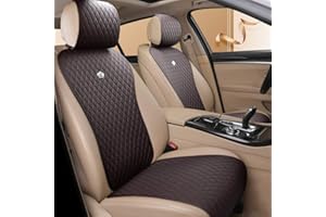 Menifomory Brown Car Seat Covers Auto Seat Cushion Covers Leather Universal Seat Covers 2/3 Covered 11PCS Fit Car/Auto/Suv (A-Dark brown)