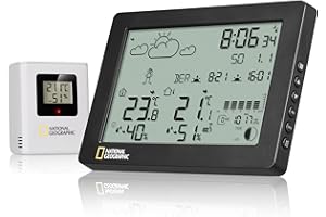 National Geographic BaroTemp stacja pogodowa HZ – precyzyjny termometr, higrometr i barometr, z prognozą pogody i innymi, czarna