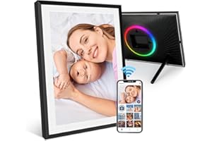 ANNA BELLA Marco de Foto Digital 10.1 Pulgadas,32 GB Marco de Foto Digital WiFi con Luz led,Inteligente de Pantalla Táctil de Alta Definición 1280 * 800 IPS,Comparta Fotos/Vídeos a través Anywhere