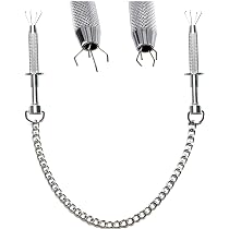 Pinces à Tétons BDSM Avec Chaîne Or - Jeu érotique SM