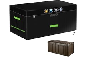 YedZen Outdoor Deck Box Cover, 600D Oxford 158x75x65cm/62x29x25″ Waterproof Patio Deck Box Cover with 2 Zipper, Air Vent, 1.5M Buckle Strap, Garden Cushion Storage Boxs Protective Covers