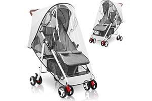 HOTUT Plastico Lluvia Silla Paseo Universal, Funda Impermeable para Cochecito, Transpirable Protector Lluvia Carro Bebe Universal, a Prueba de Viento, a Prueba de Lluvia, a Prueba de Nieve