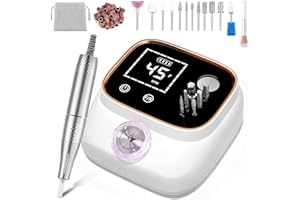‎YOUTELIT Professionelle Elektrische Nagelfeile 45000U/M für Gelnägel und Acrylnägel mit LCD-Display, Bit-Lock Design, mit Maniküre Pediküre Zubehör Set für den Heimgebrauch und Nagelstudios