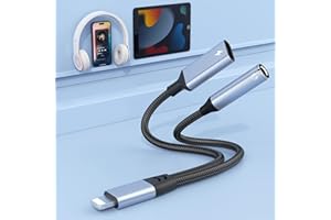 ROCKETEK 2in1 Adattatore Light-ning Jack Cuffie Adattatore Cuffie iPhone per Caricabatterie, Rapida Ricarica 60W Cavo Aux iPhone Auricolari Splitter Cuffiette Sdoppiatore per iPhone 14/13/12/SE/11/X/XS/8/7