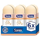 Sanex Dermo+ Sensitive Desodorante Antitranspirante Roll-On 72 Horas Pack 6 x 50ml - Protección eficaz contra el sudor y el m