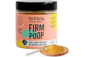 WOLF BELLY NATURAL PET GOODNESS Wolf Belly - Probiotico Digestivo per Cani e Gatti Anti Diarrea 100% Naturale (180 gr) Integratori per Cani Intestino, Supporto per la Flora Intestinale Gatto, Prebiotici Ricco di Fibre - Firm Poop