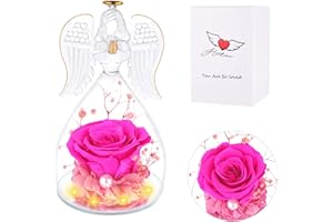 CHUANGLI Gifts for Mum on Mothers Day, Birthday Gifts for Mom, Angel Rose with LED Lights, Unique Gift for Mom or Wife on Mothers Day, Birthday, Anniversary, Thanksgiving, Christmas