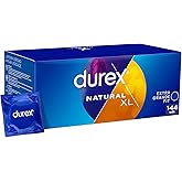 Durex Preservativos Originales Naturales Natural Plus Talla XL - Pack 144 Condones