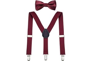 DonDon Ensemble Bretelles et noeud papillon garçon élastique et longueur ajustable pour enfants de 1 à 8 ans