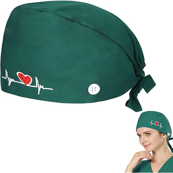 Cappelli Scrub Comius Sharp 6 Pezzi - Cotone, Bouffant Regolabili, Fascia Antisudore, Unisex, Per Lavoro E Beauty