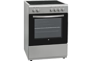 Hoover 60x60 Vitro Ceramic Cooker, Stainless Steel, 4 Cooking Zones, Hot Surface Indicator, 1-Year Warranty, Made in Turkey - Silver - HVC-V64E-S