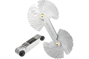 HATANSE 52 Piezas Galgas de Roscas Métrico e Imperial Herramienta Medición Medidor de Rosca Acero Inoxidable, 60° Métrico 0,25-6.0mm e 55 ° Whitworth 4-62G